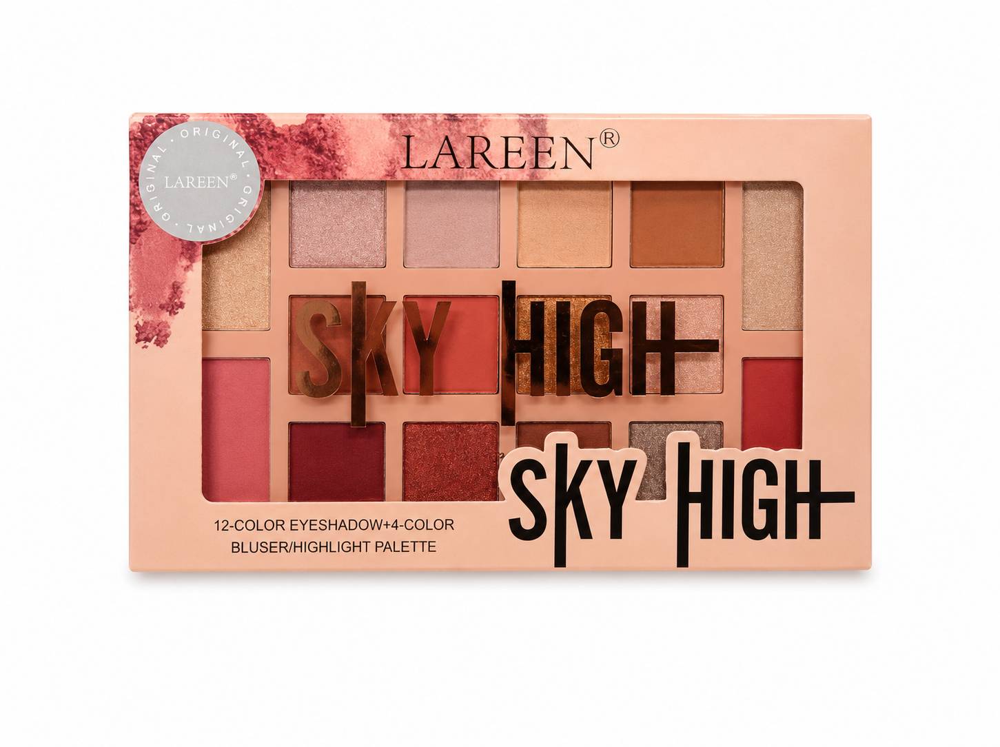 پالت آرایشی ۱۶ کاره لارین (Lareen) مدل Sky High | سایه، رژگونه و هایلایتر