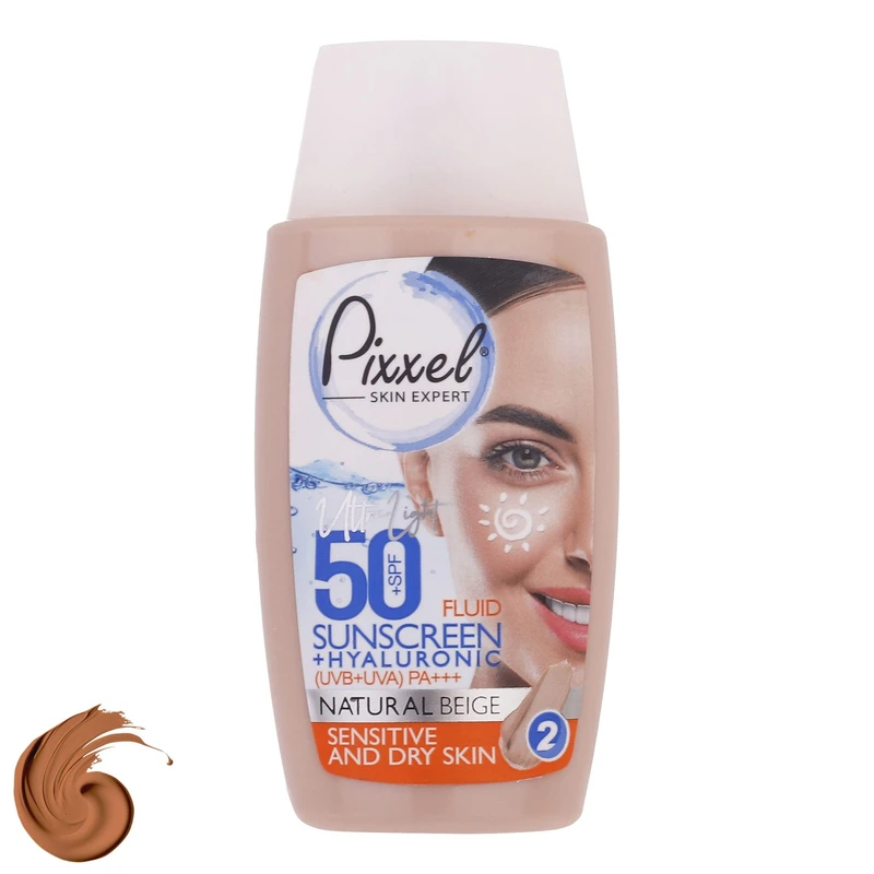 کرم ضدآفتاب رنگی پیکسل مدل Natural BEIGE (Sensitive And Dry Skin)