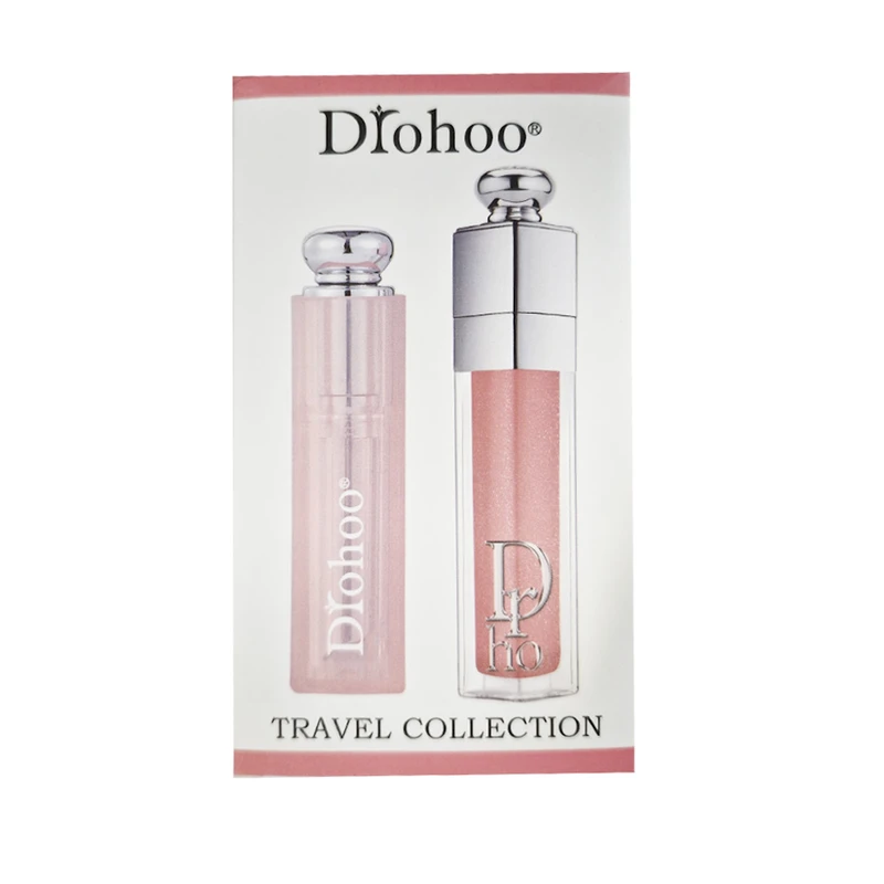 پک دوقلو بالم لب و رژ مایع Drohoo مدل Travel Collection شماره 01