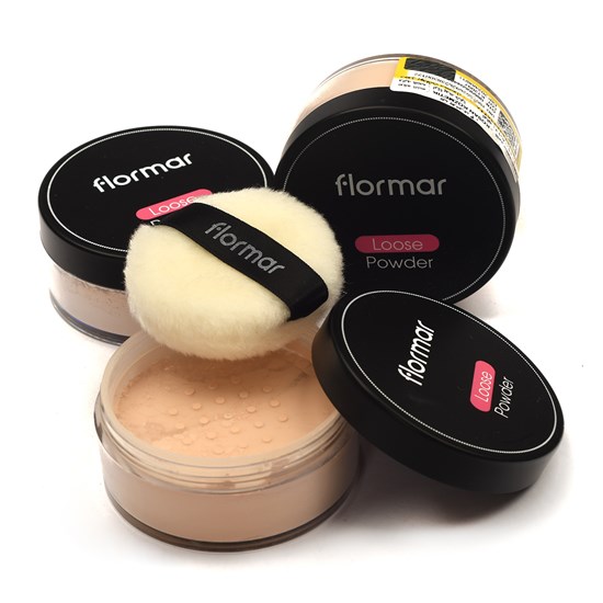 پودر تثبیت‌کننده رنگی آرایش فلورمار مدل Loose Powder