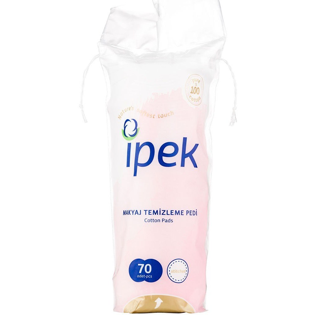 پد آرایش پاک‌کن ایپک (Ipek) مدل Cotton Pads بسته ۷۰ عددی
