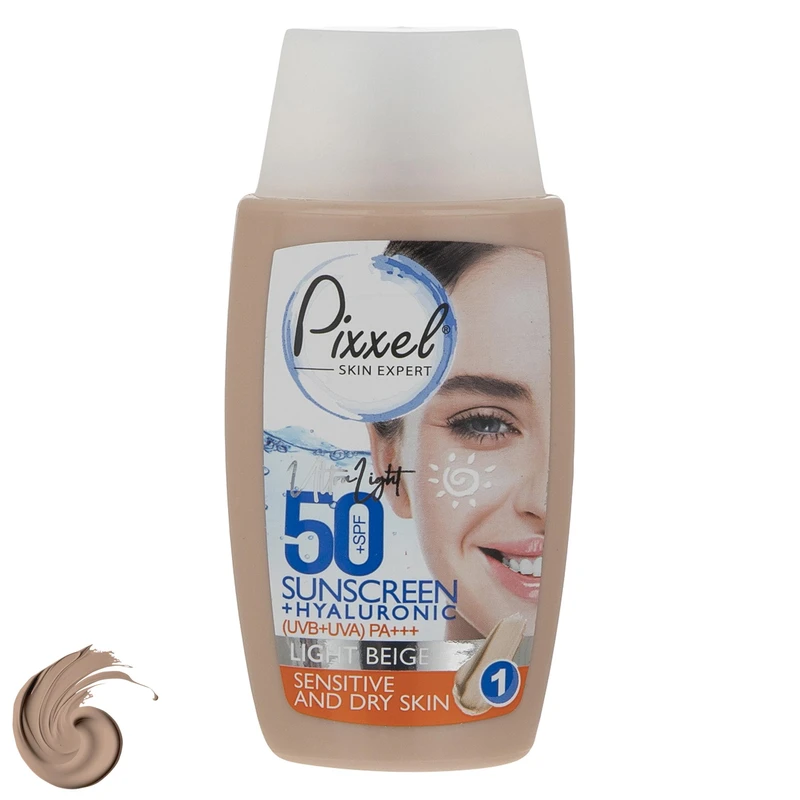 کرم ضدآفتاب رنگی پیکسل مدل LIGHT BEIGE (Sensitive And Dry Skin)